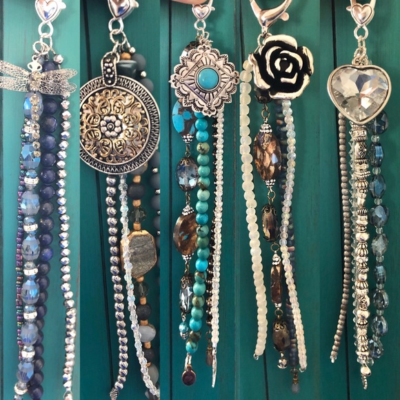 🦄 Beaded Bling Purse Bag Geode Charm Keychain - Picture 13 of 14